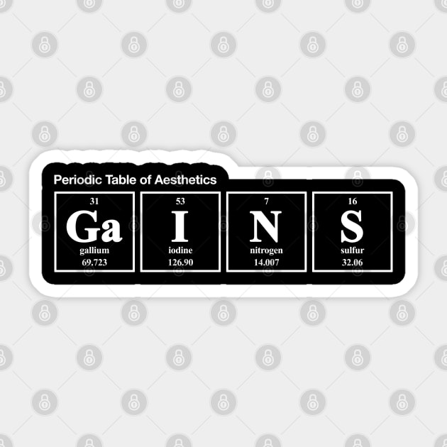 Periodic Table of Aesthetics Sticker by CCDesign